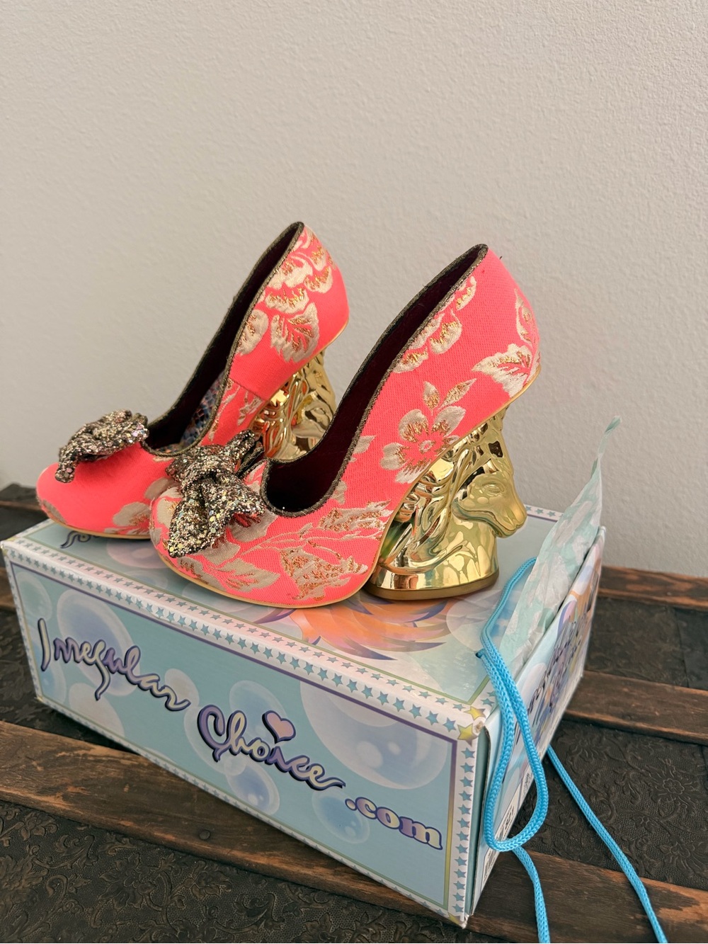 Irregular Choice Coral Pink “Trixy” Unicorn heels